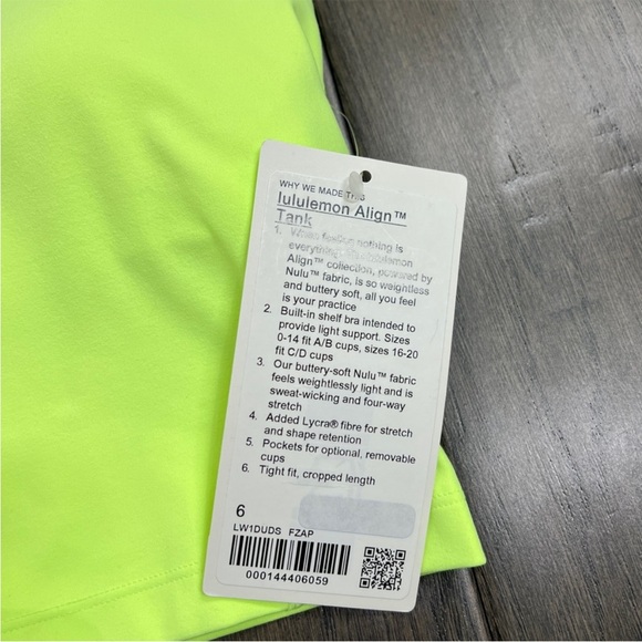 Lululemon NWT Align Tank Top Faded Zap - Picture 4 of 7